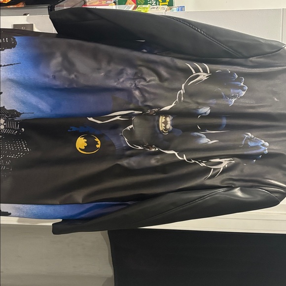 Dolls Kill Black Leather Jacket Caped Crusader - Picture 3 of 3